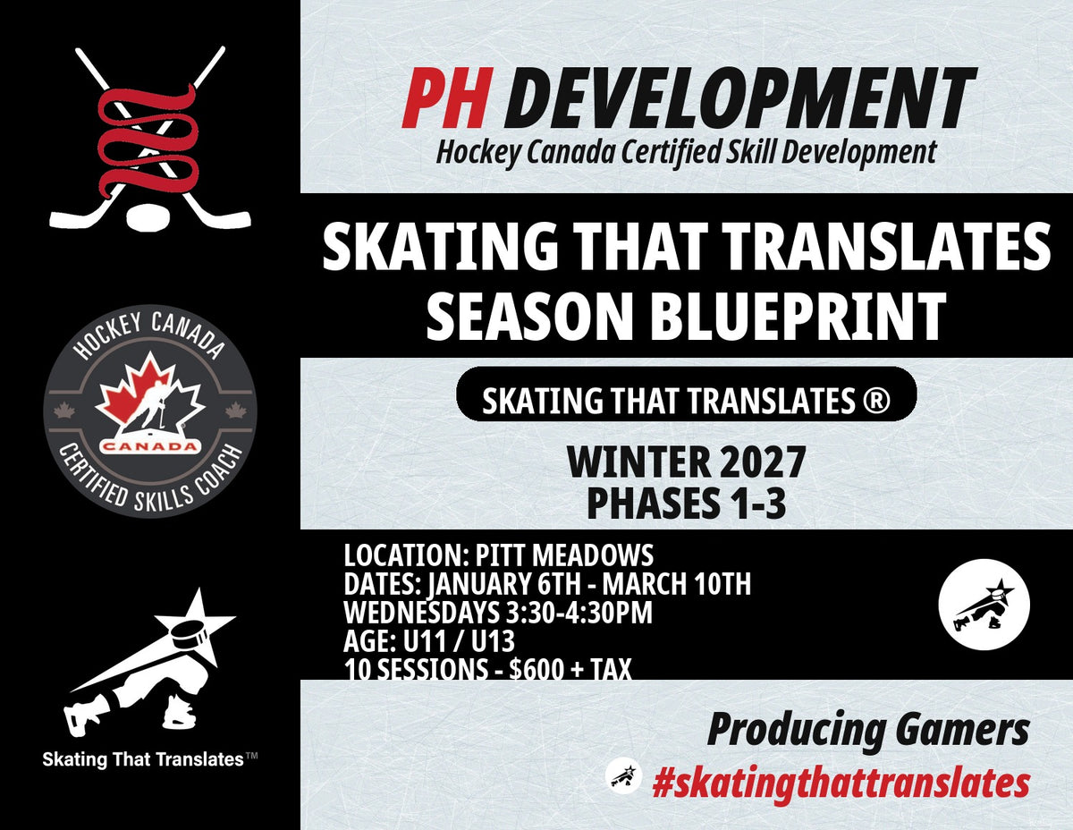 Skating That Translates Season Blueprint Winter 2027 development program at Pitt Meadows, Wednesdays, U11 U13